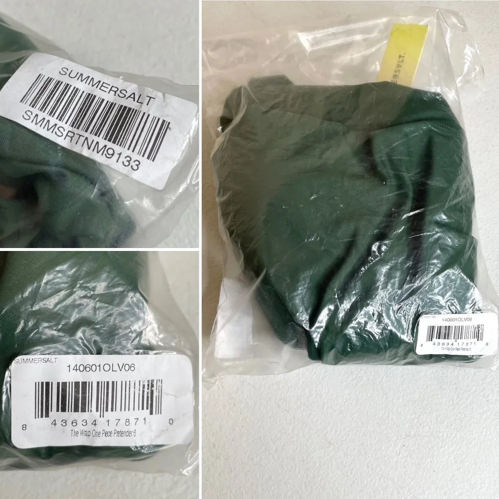 New SUMMERSALT Perfect Wrap One-Piece Olive Swimsuit Size 6 - Picture 14 of 16